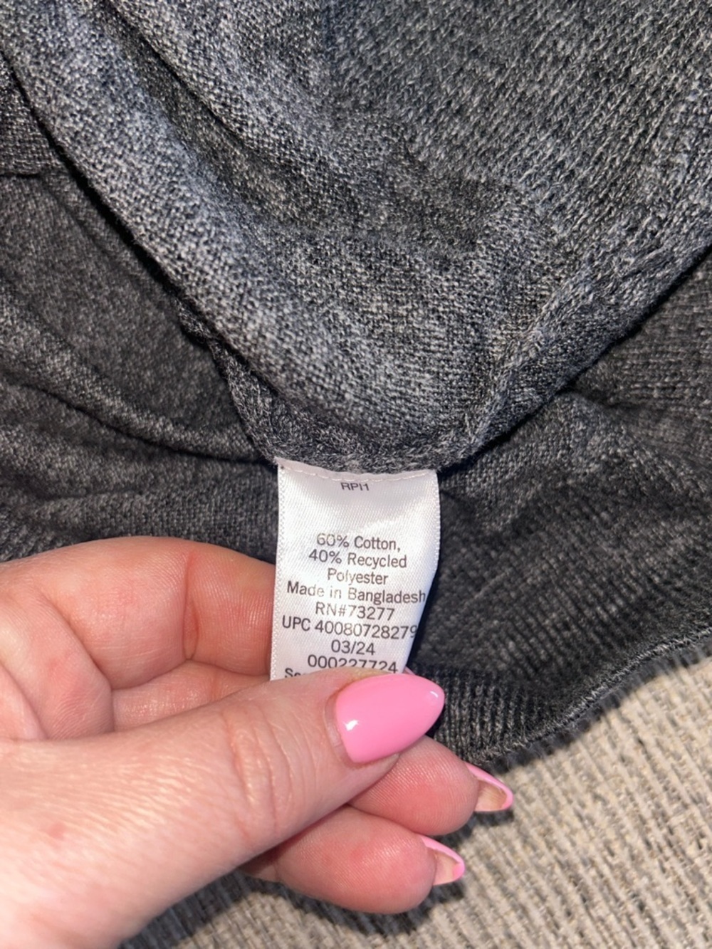 Sonoma Charcoal Gray Crewneck Sweater - Picture 5 of 5